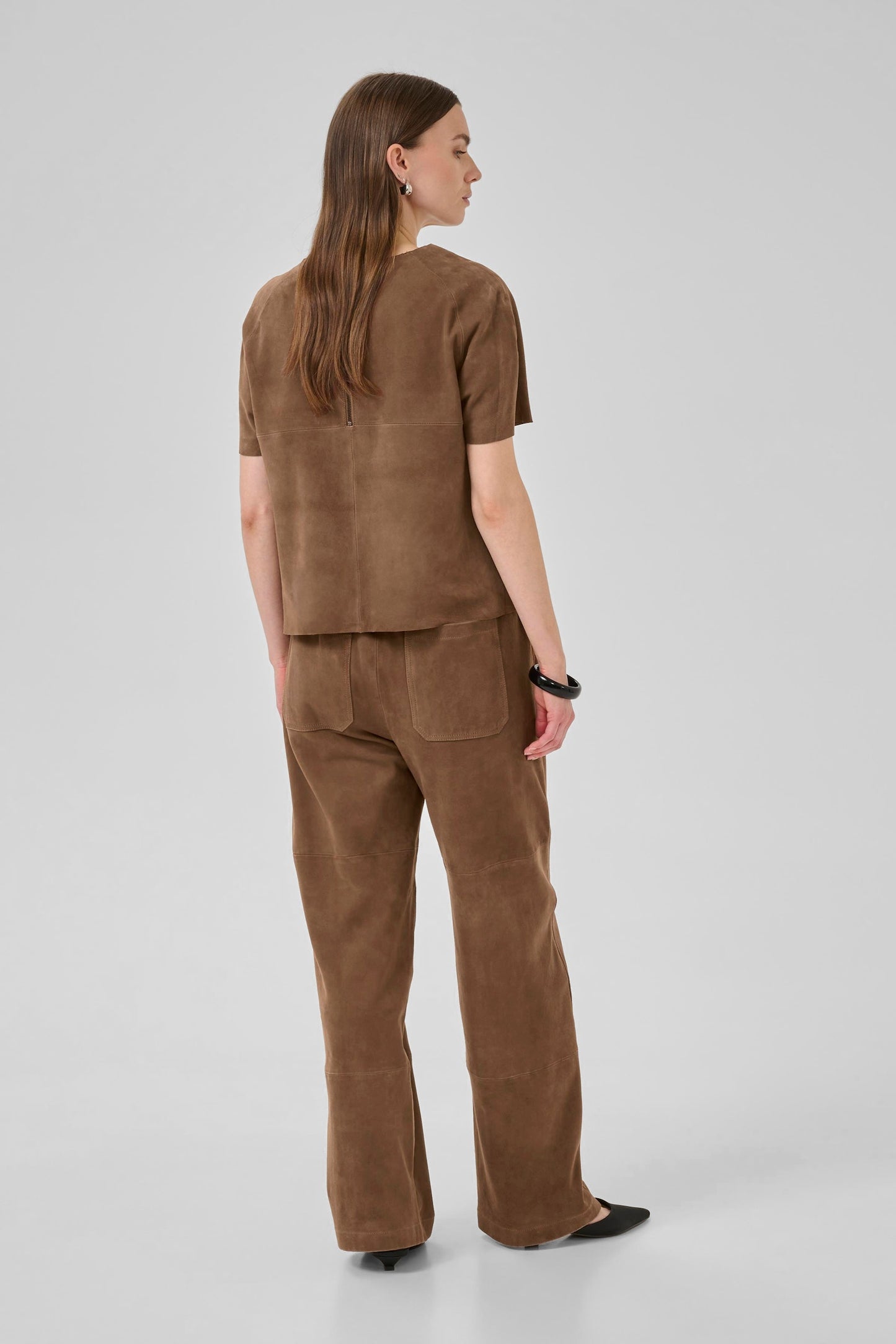 PetraMW Suede Pants Tobacco Brown