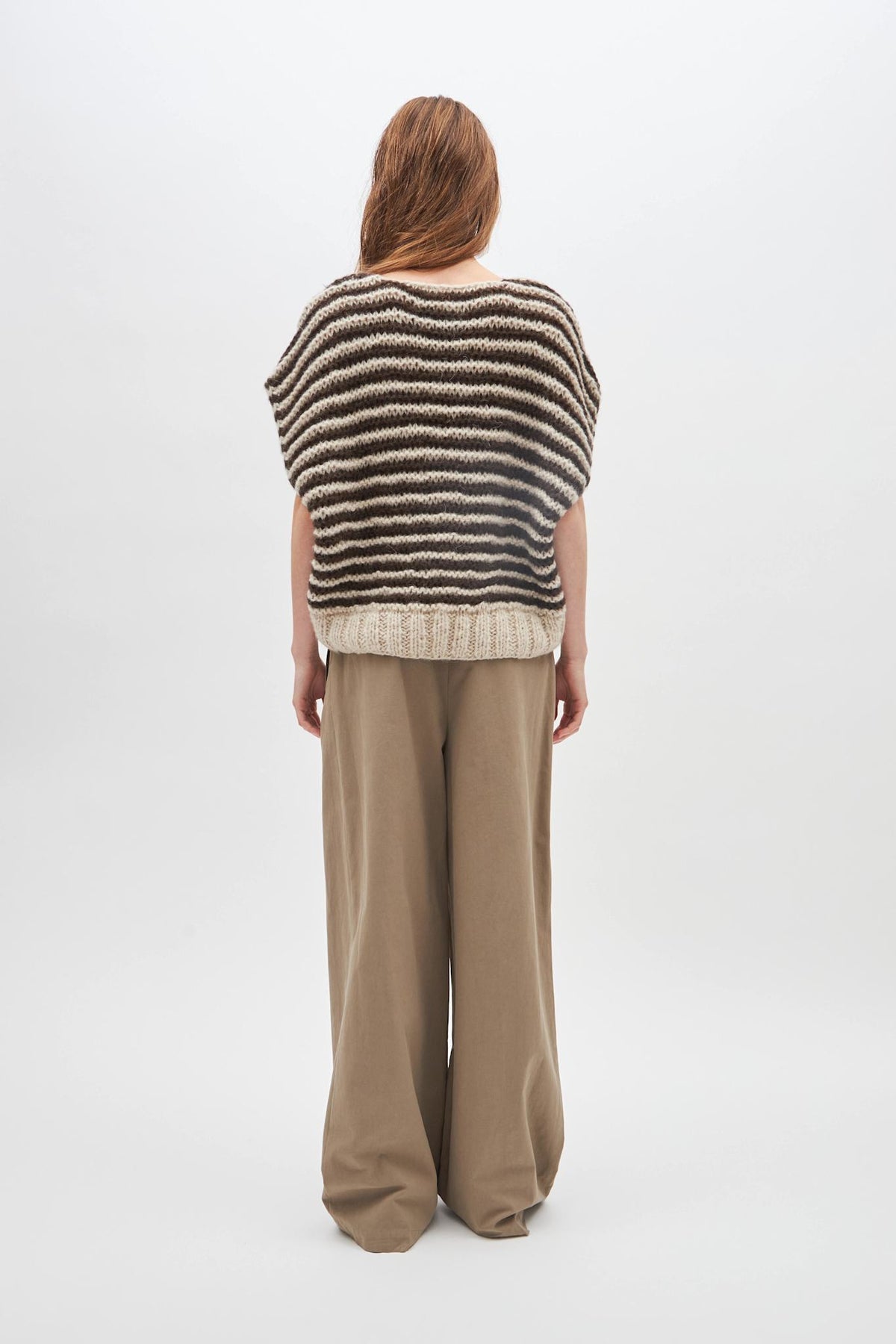 Capri Stripe Knitted Vest Mocca