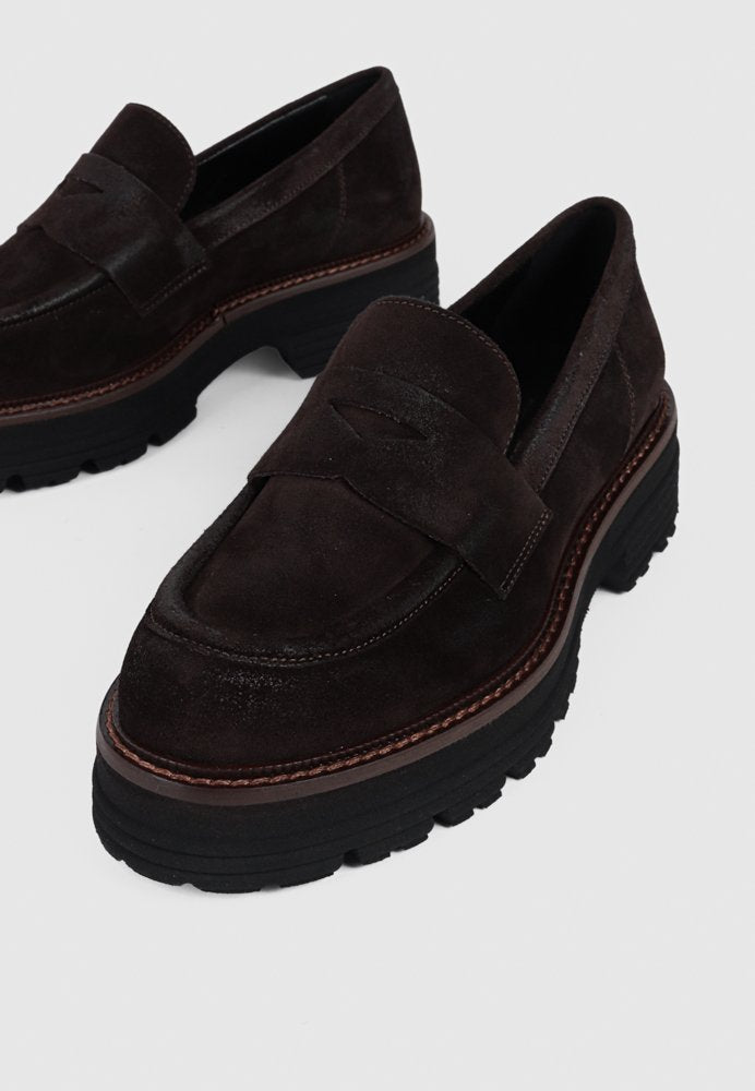 Isola Suede Chunky Loafer Mocca