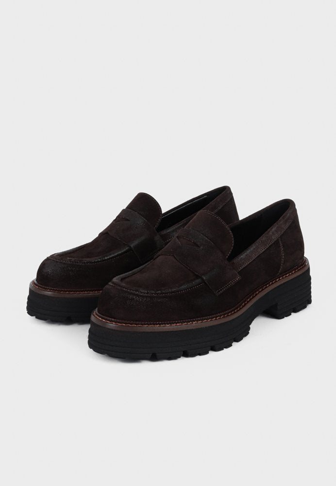Isola Suede Chunky Loafer Mocca
