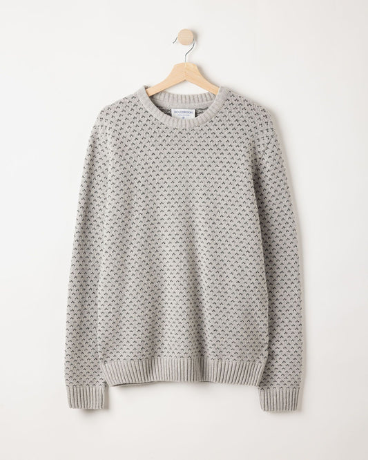 Mens - Torsten Jacquard Sweater Navy/Marble Grey