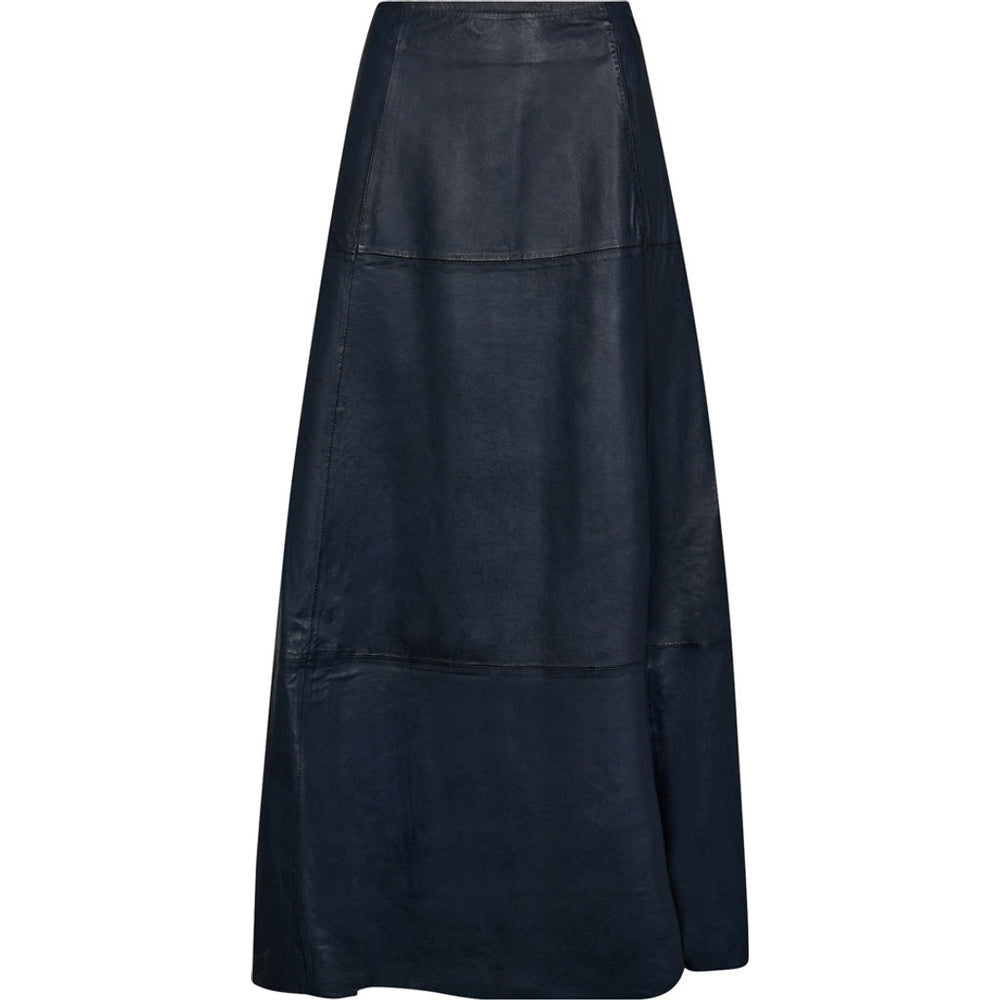 Marly DEP Leather Skirt Midnight Blue