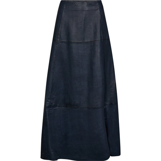Marly DEP Leather Skirt Midnight Blue