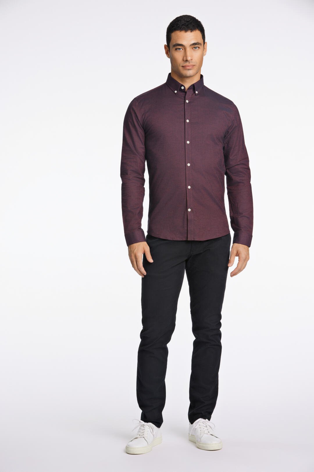 Mens - 30-203174B Oxford Shirt (Oxblood/Navy/Deep Brown Mix/Dark Brown Mix)