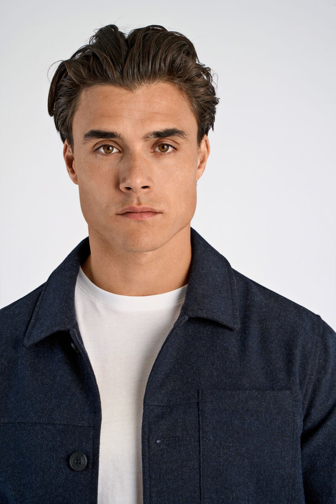 Mens - Wool Mix Overshirt Dark Navy