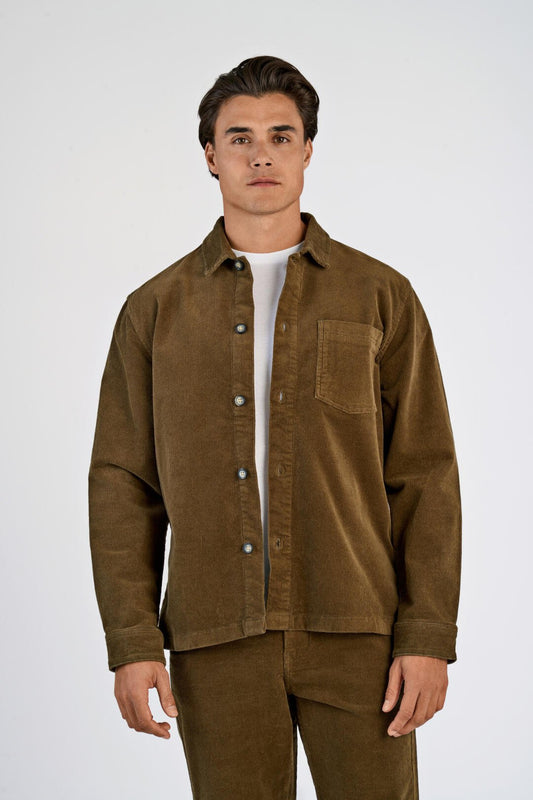 Mens - Corduroy Shirt Jacket Sand