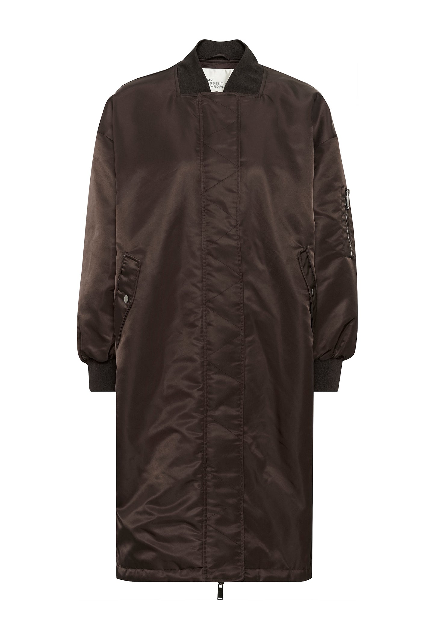 HelgaMW Reversable Long Bomber Style Coat Espresso