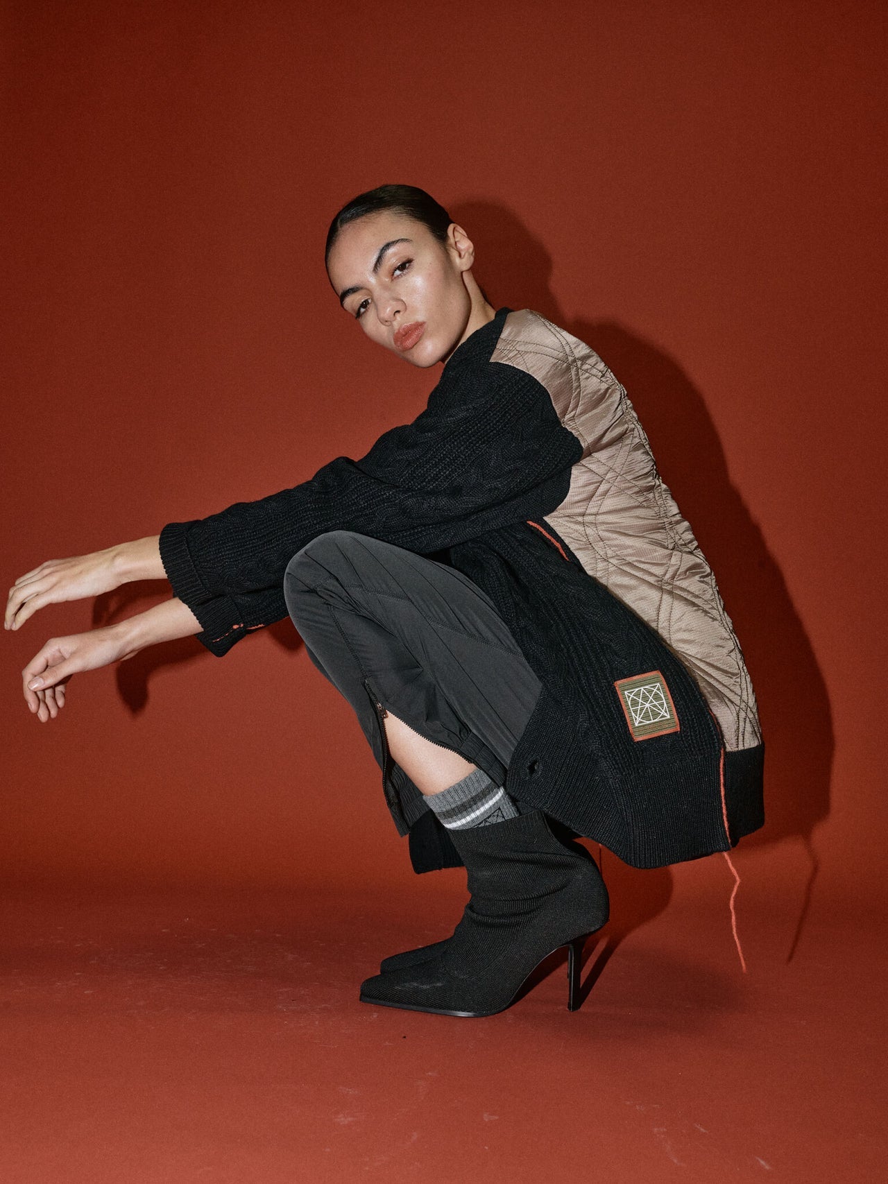 MMHRich Quilt Cardigan Black