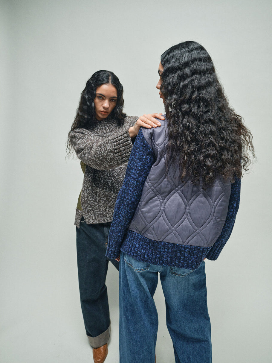 MMHGrace Quilt Knit Jumper Sky Captain