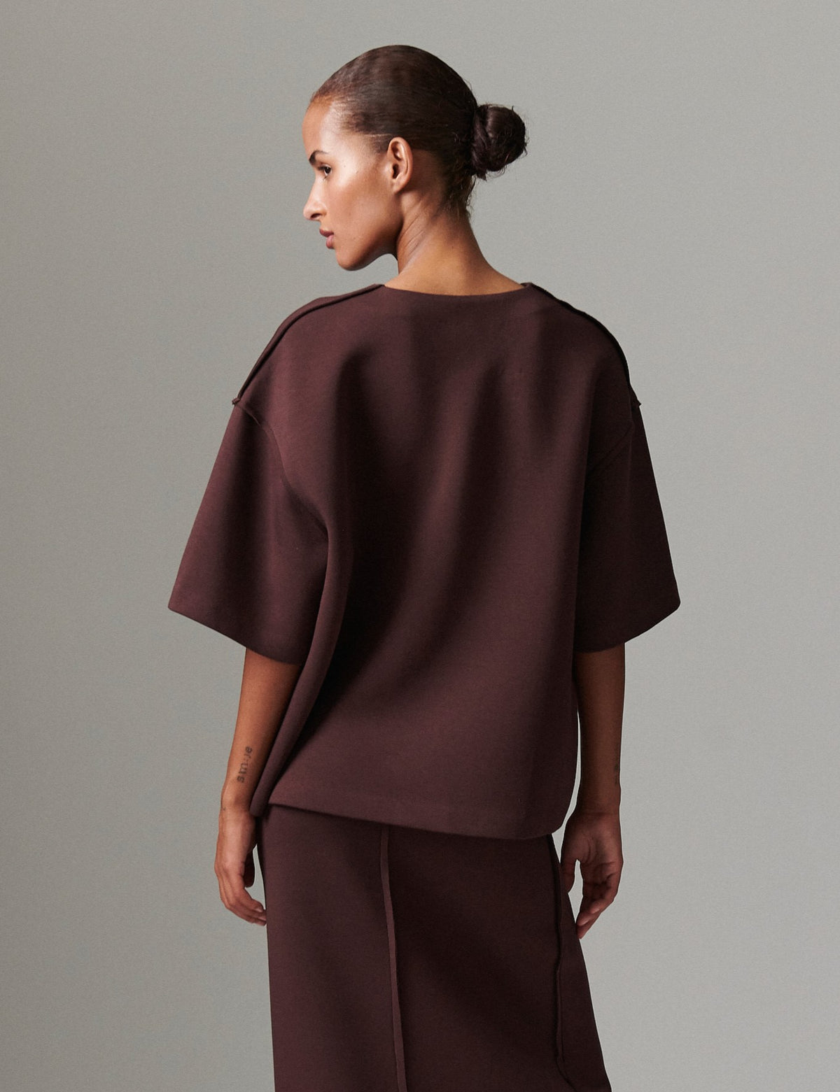 Amalie Scuba top Chocolate Plum