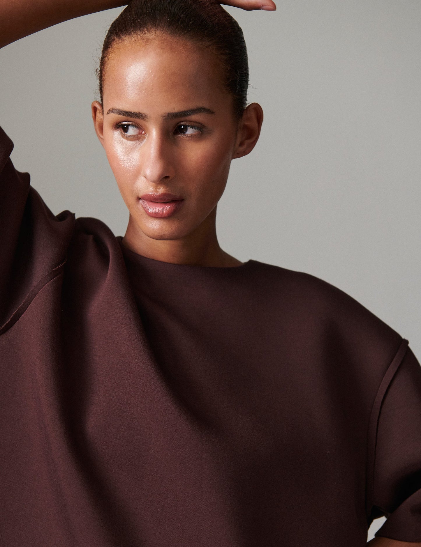Amalie Scuba top Chocolate Plum