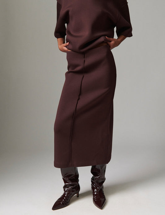 Suzie  Scuba Skirt Chocolate Plum