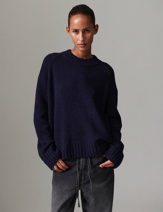 Glen Soft Lamb Jumper Dark Sapphire