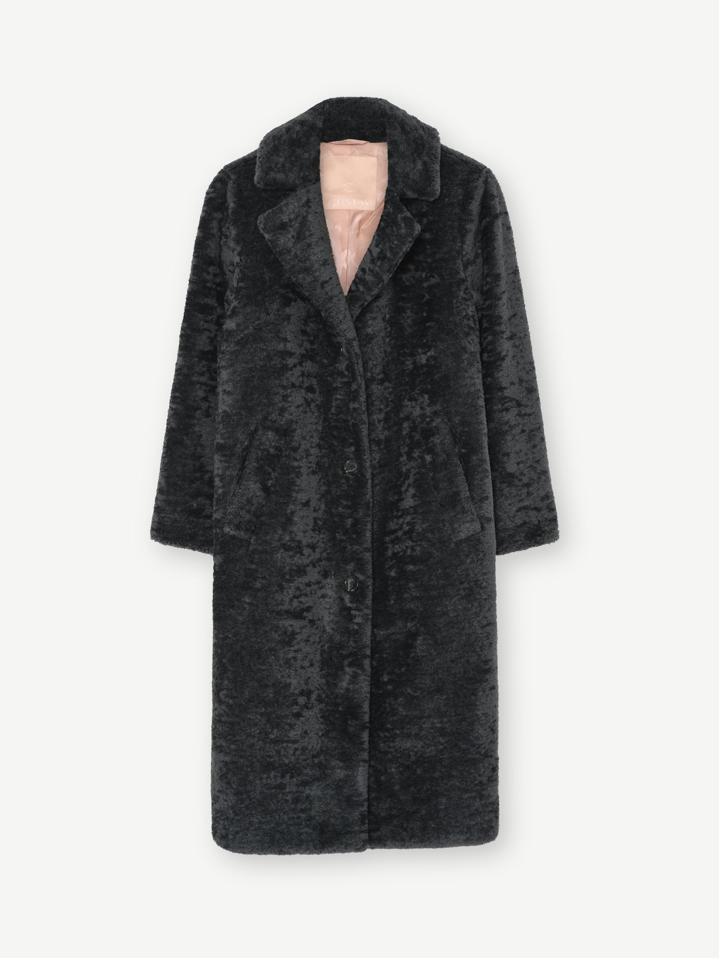 Galia Faux Fur Coat Charcoal