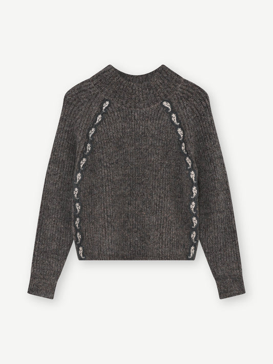 Lio Jumper with Paisley Pattern Chocolate