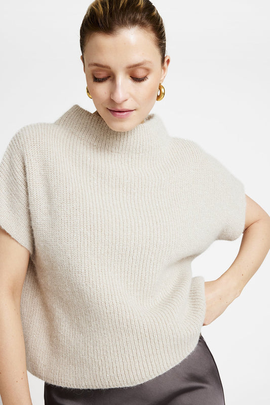 Coya Knitted Cape Jumper Oatmeal