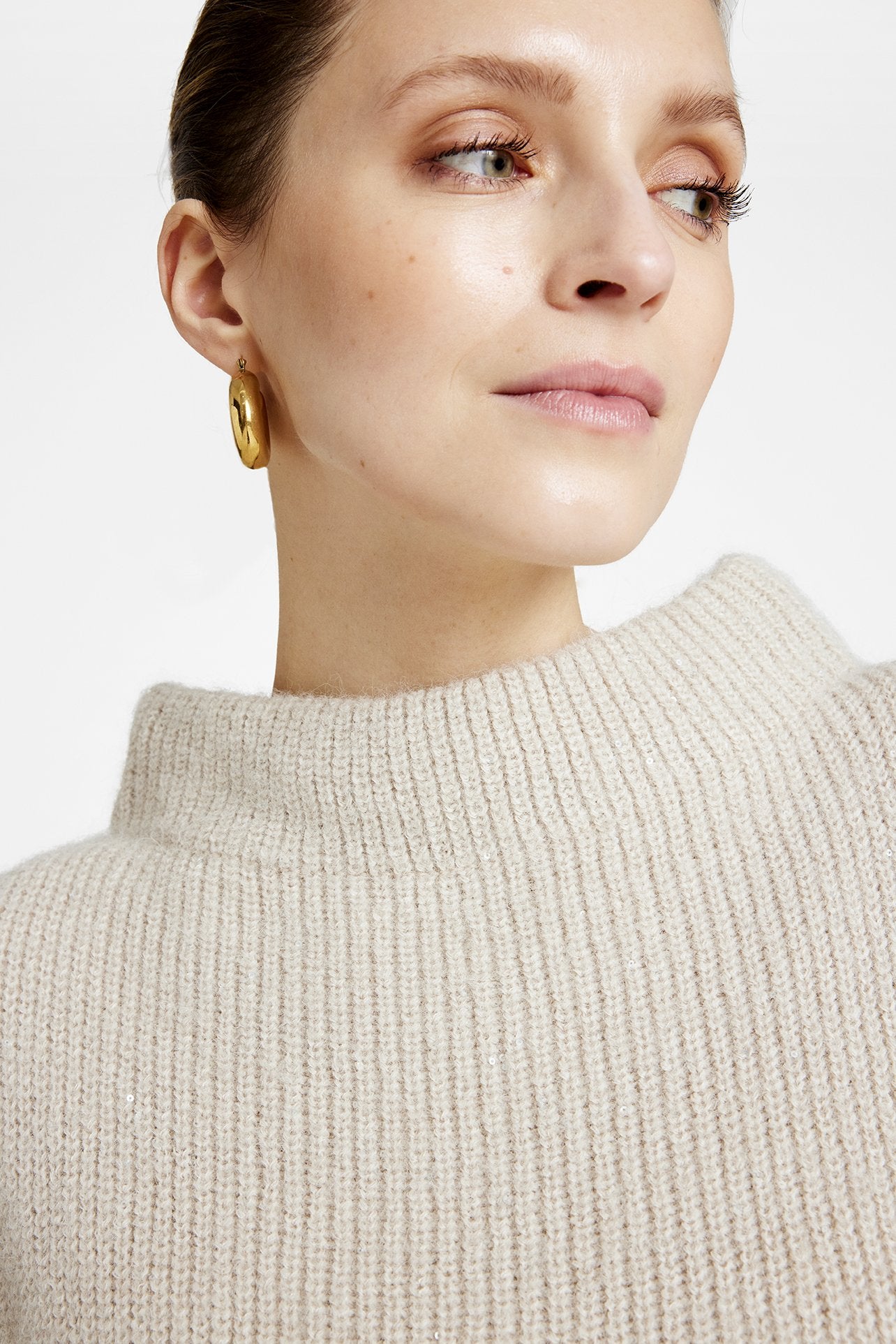 Coya Knitted Cape Jumper Oatmeal