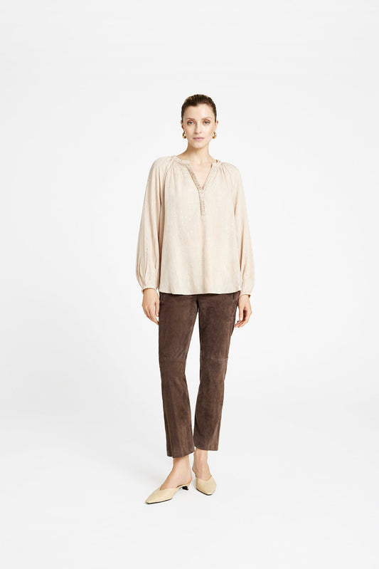 Annsofie Sequin Detailed Blouse Nude