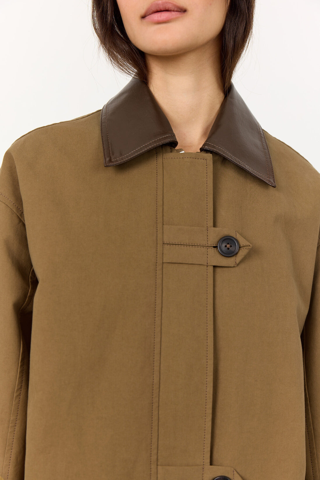 LR-Maggie 2 Long Cotton Coat Dark Green