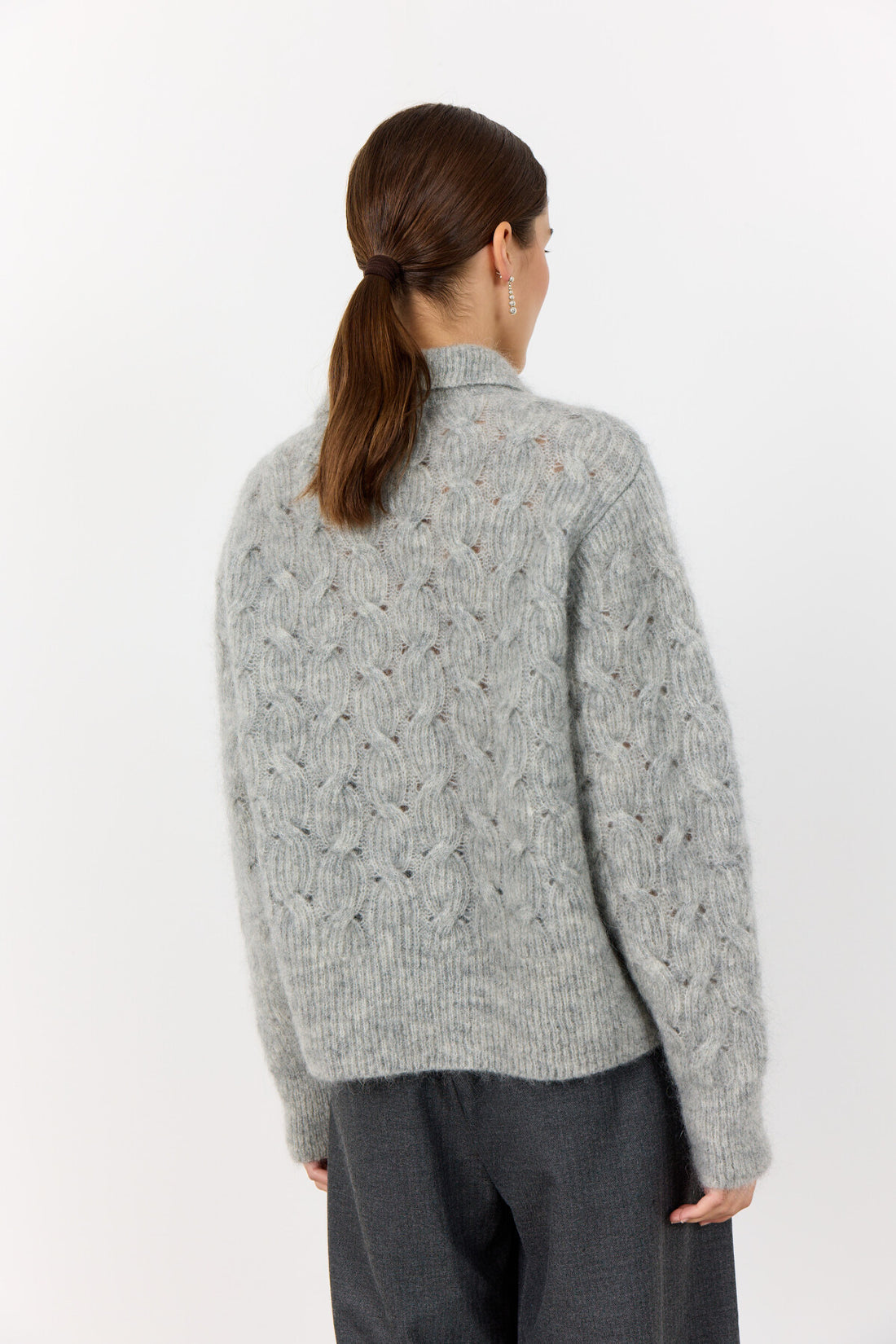 LR-Niva 1 Polo Collared Jumper Light Grey