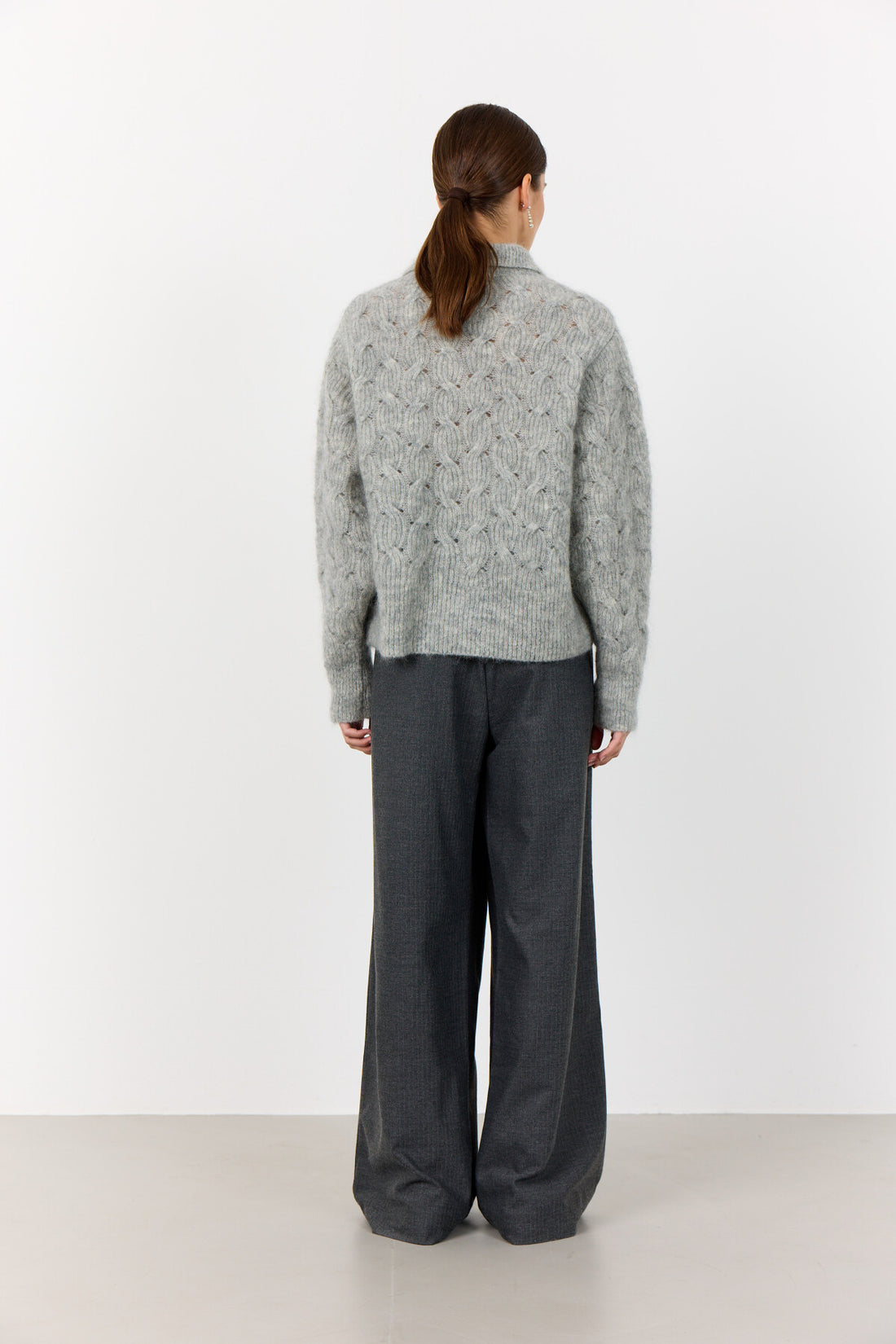 LR-Niva 1 Polo Collared Jumper Light Grey
