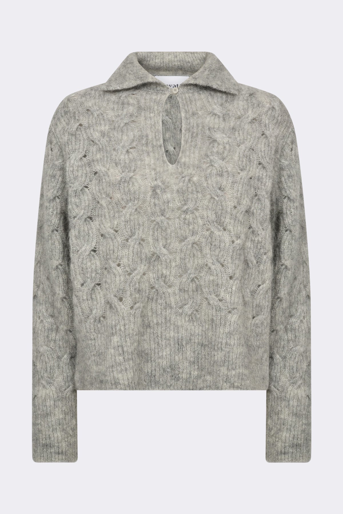 LR-Niva 1 Polo Collared Jumper Light Grey