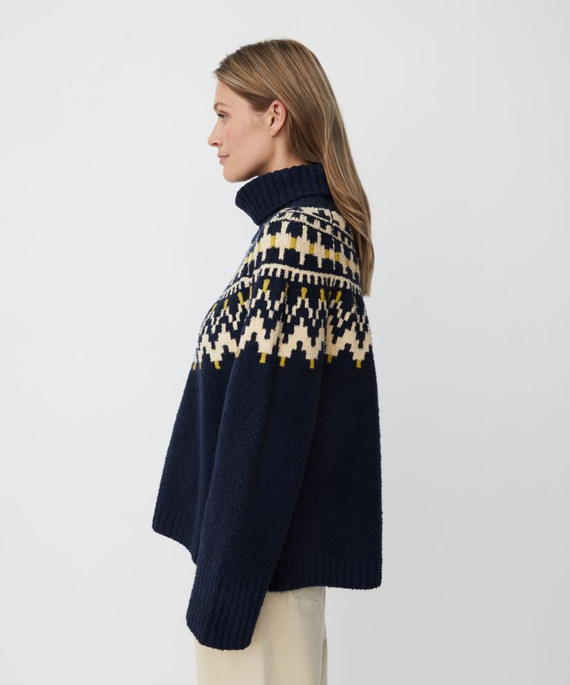 MaFatima Icelandic A-Line Jumper Navy Blazer