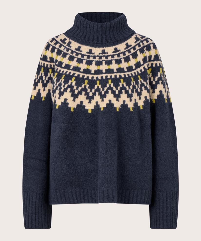 MaFatima Icelandic A-Line Jumper Navy Blazer