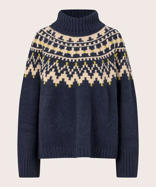 MaFatima Icelandic A-Line Jumper Navy Blazer