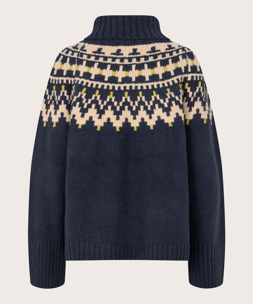 MaFatima Icelandic A-Line Jumper Navy Blazer