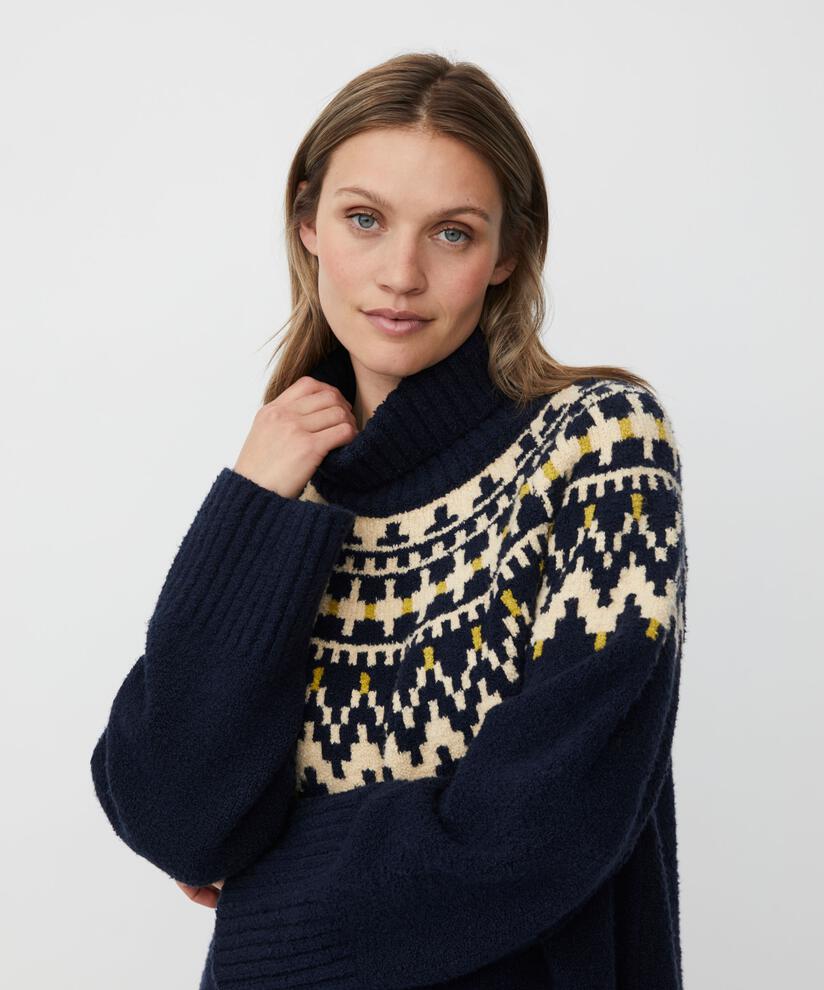 MaFatima Icelandic A-Line Jumper Navy Blazer
