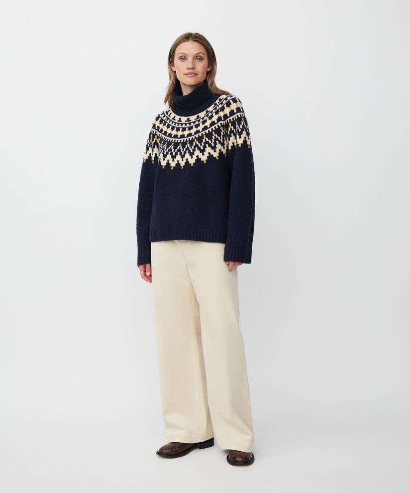 MaFatima Icelandic A-Line Jumper Navy Blazer