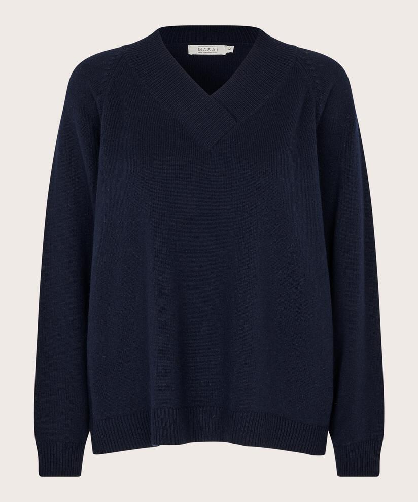 MaFordane V-Neck Jumper Navy Blazer