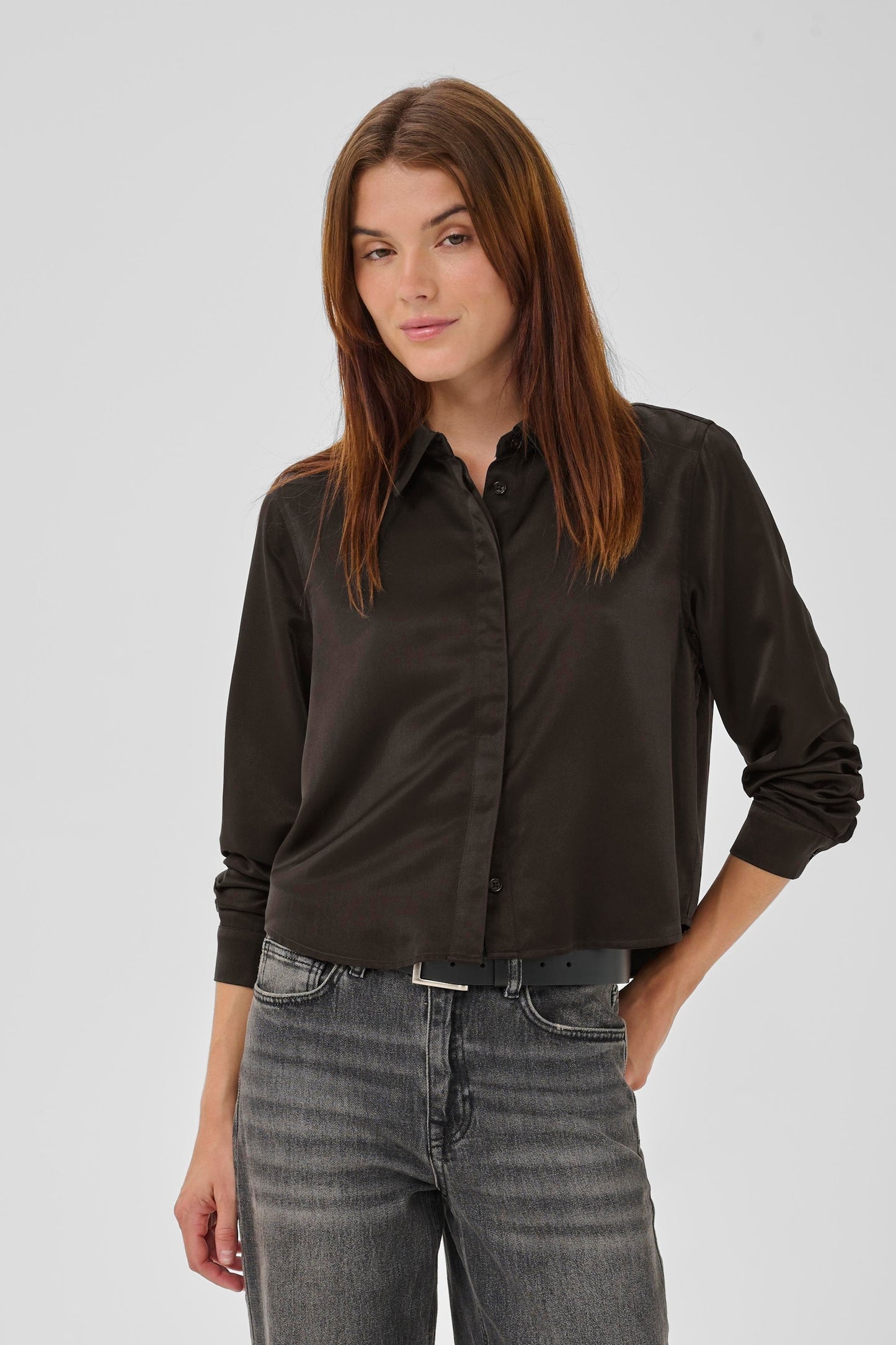 EstelleMW Viscose Short Shirt Espresson