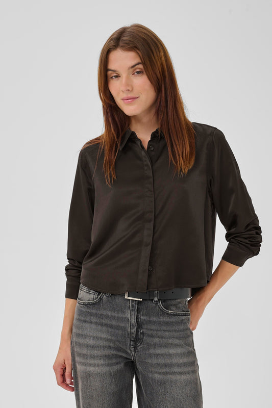 EstelleMW Viscose Short Shirt Espresson
