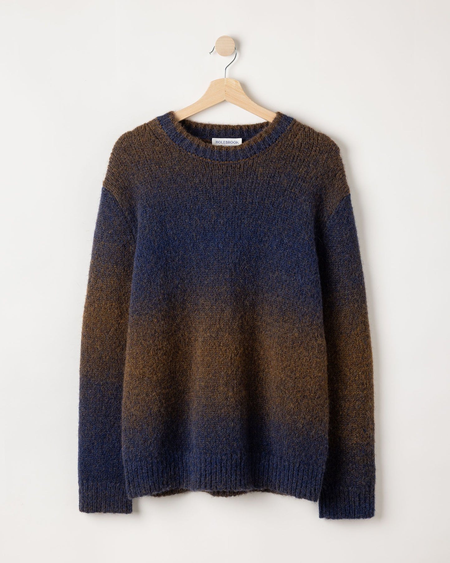Mens - Byron Crewneck Jumper Brown Melange/Navy