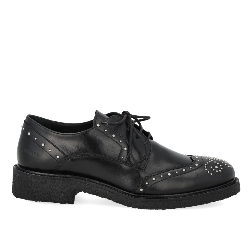 1717-101 Lace Brogue with Studs Black