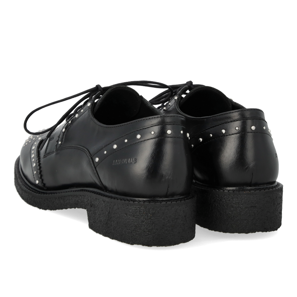 1717-101 Lace Brogue with Studs Black