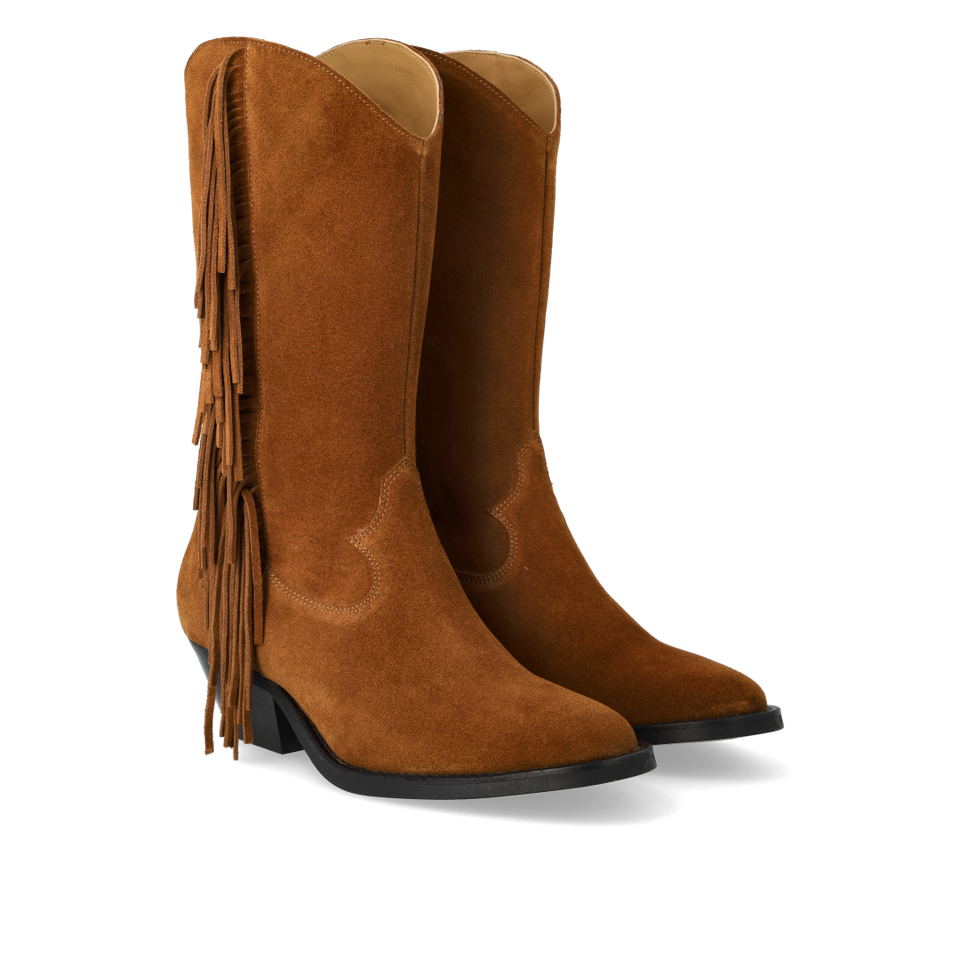 7867-101 Western Boot with Fringes Camel