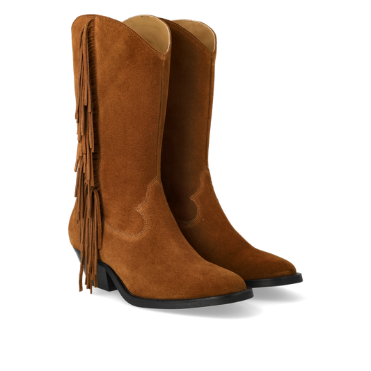 7867-101 Western Boot with Fringes Camel
