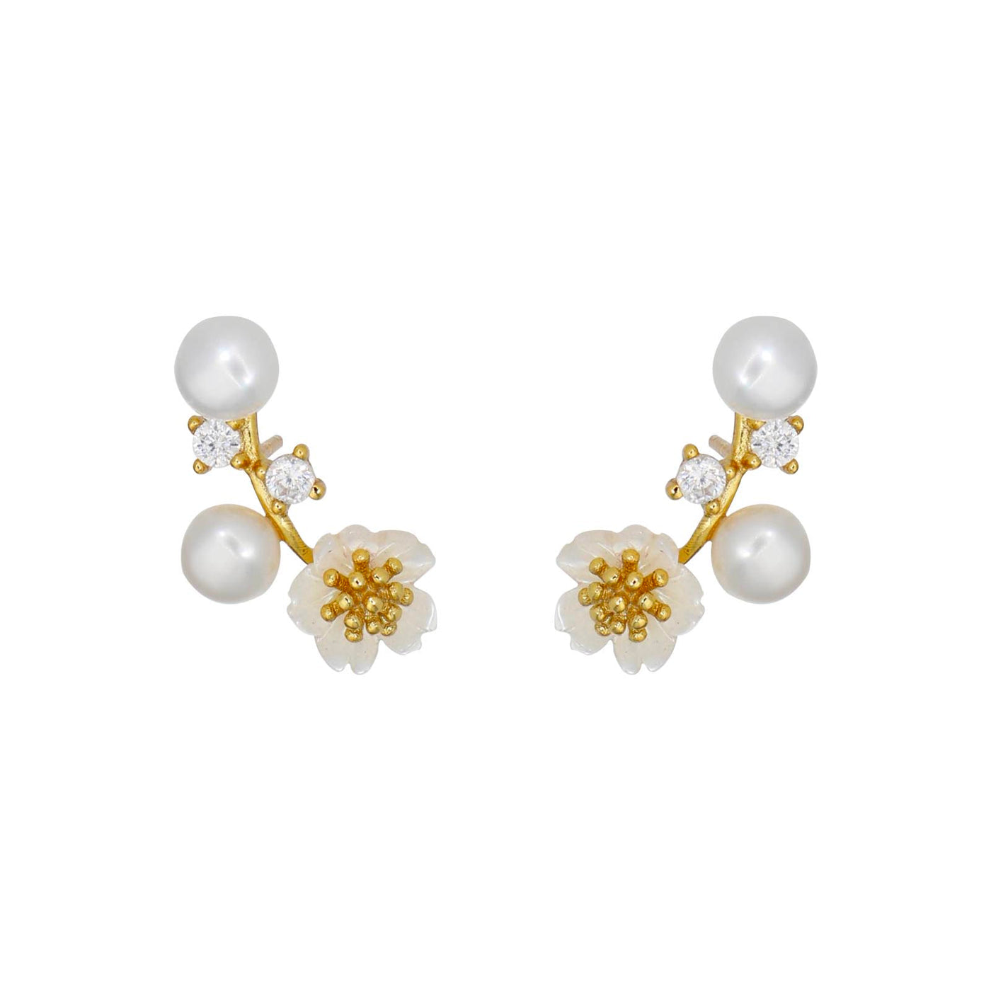 Amina Flower Cluster Earring Pearl