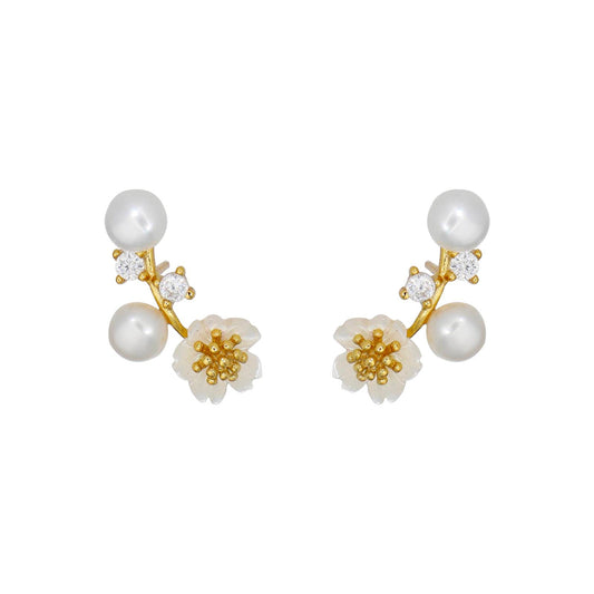 Amina Flower Cluster Earring Pearl