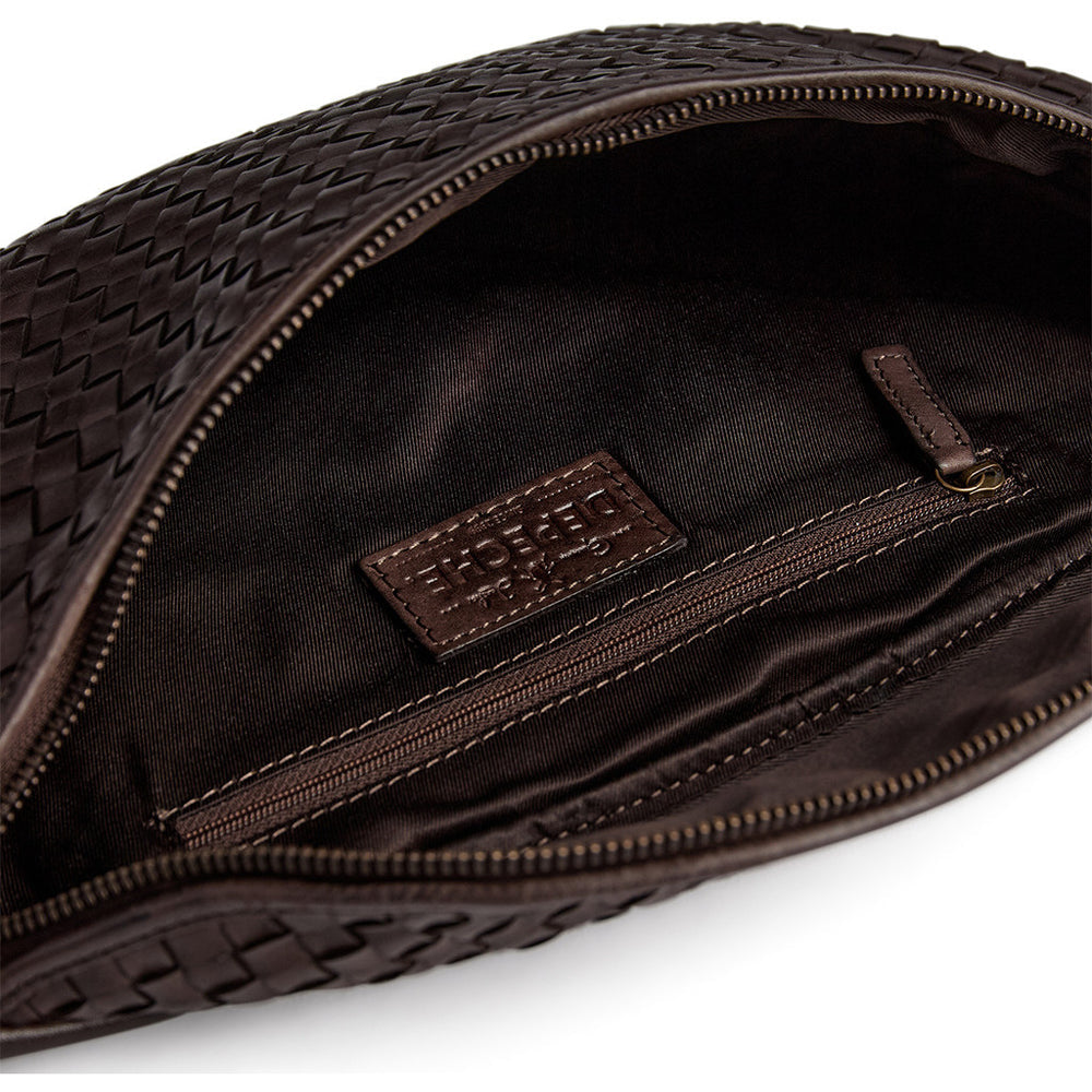 16724 - Woven Bumbag Dark Brown
