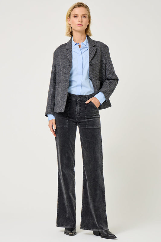 29456 - Ethan Wide Leg Baby Cord Trouser Dark Grey