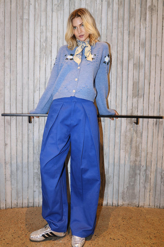ZolaLL Pleated Trouser Neon Blue