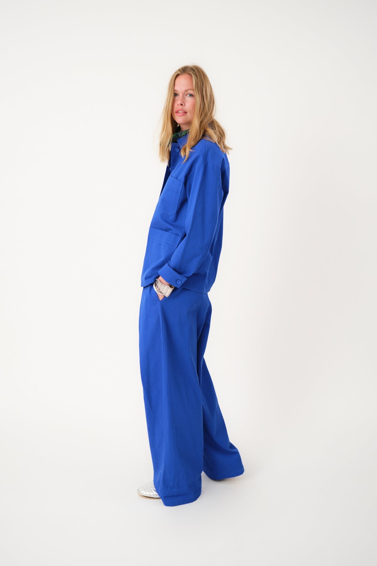 ZolaLL Pleated Trouser Neon Blue