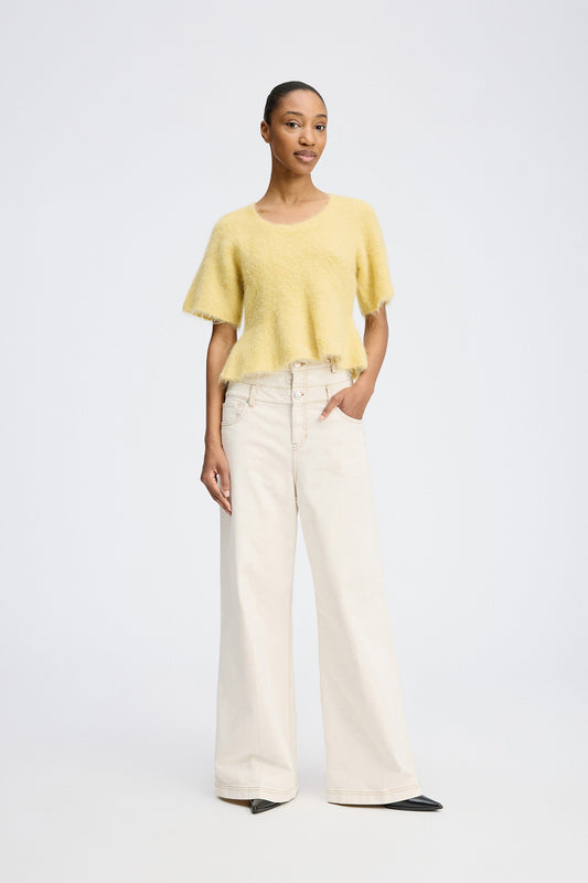 Rylaline Short Sleeved Bow Knit Lemon