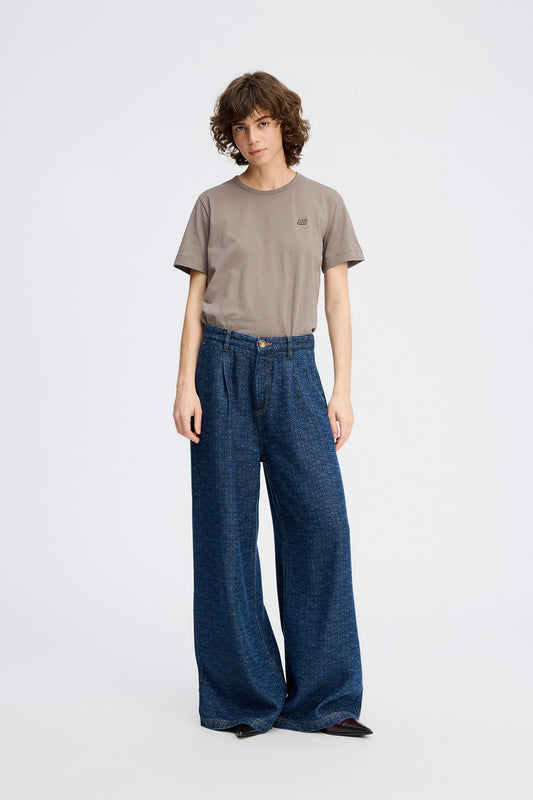Ronan Soft Wide Leg Denim Trouser Indigo