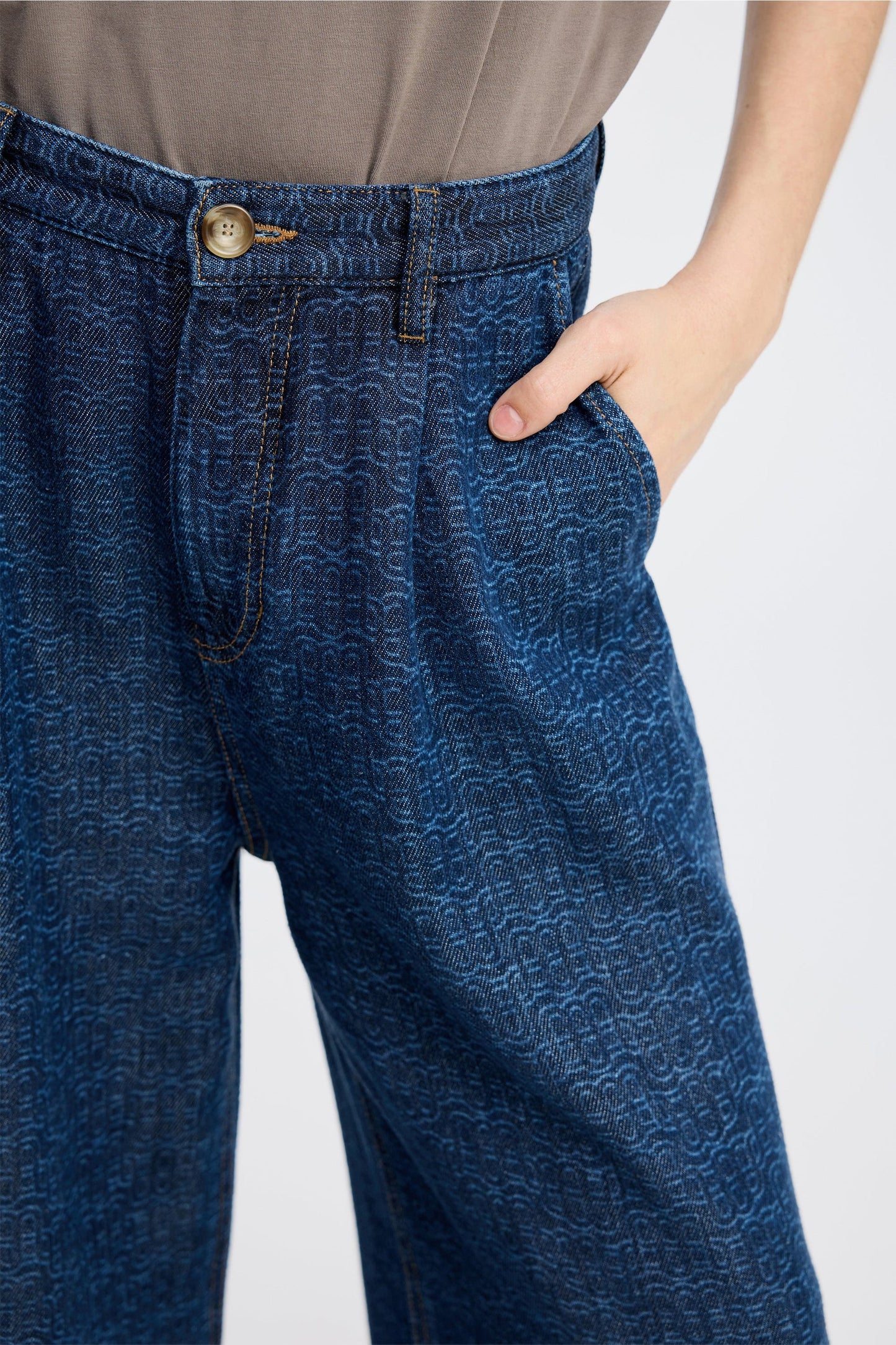 Ronan Soft Wide Leg Denim Trouser Indigo