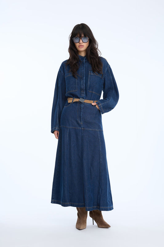 Tuxya Essential Denim Skirt Indigo